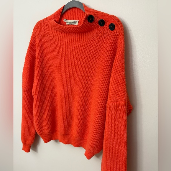 Acote Deep Orange Crewneck Alpaca Sweater - Picture 2 of 7